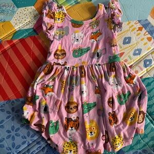Little sleepies Pink Animal Print Toddler Dress